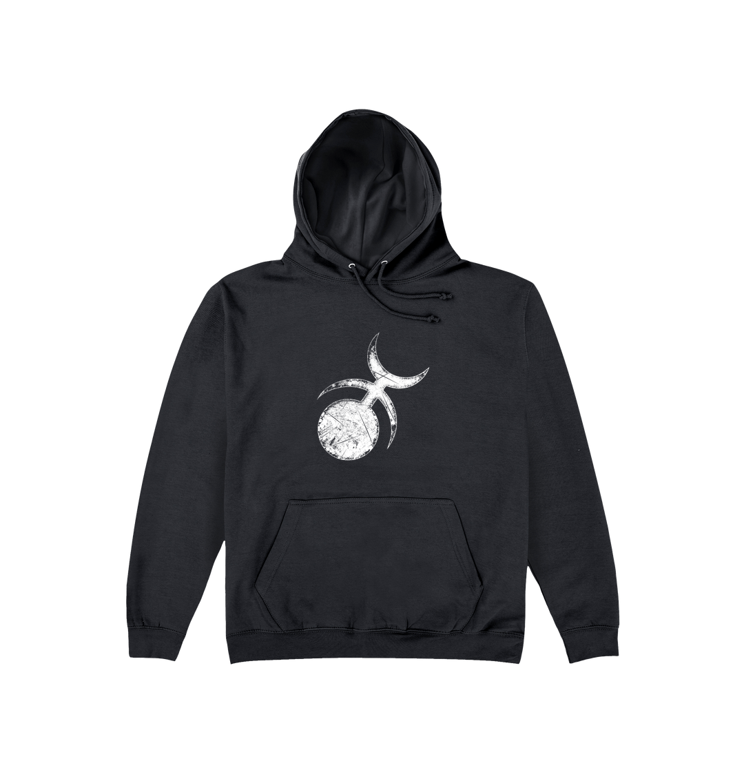 Deep Black Printed Hoody