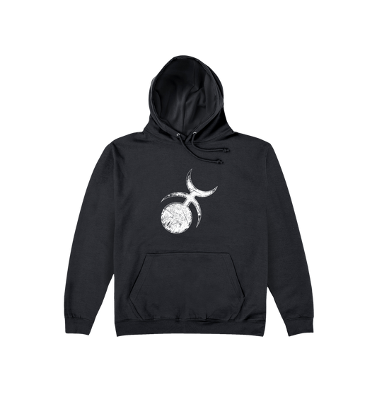 Deep Black Printed Hoody