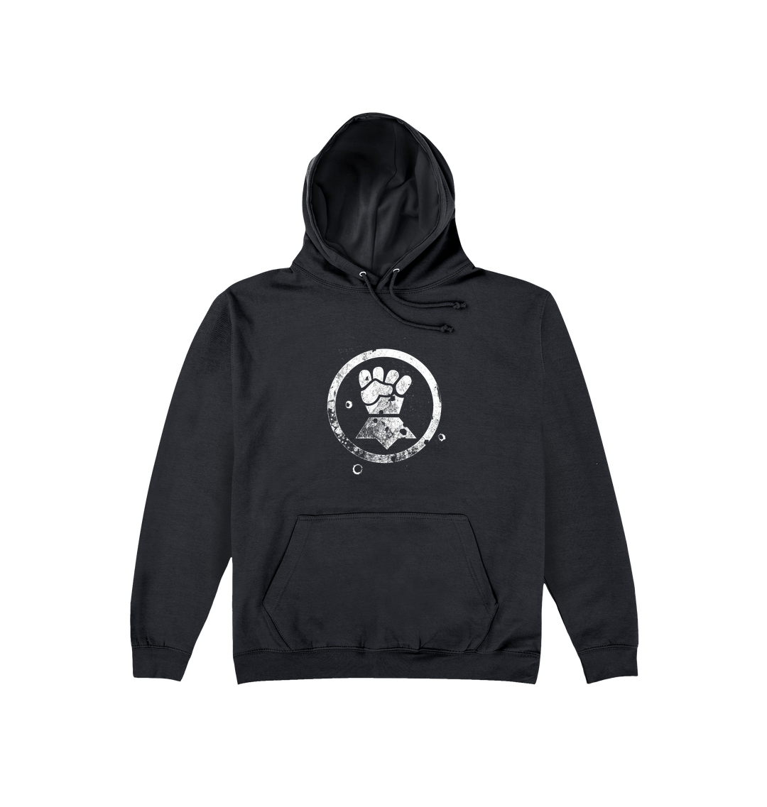 Deep Black Printed Hoody