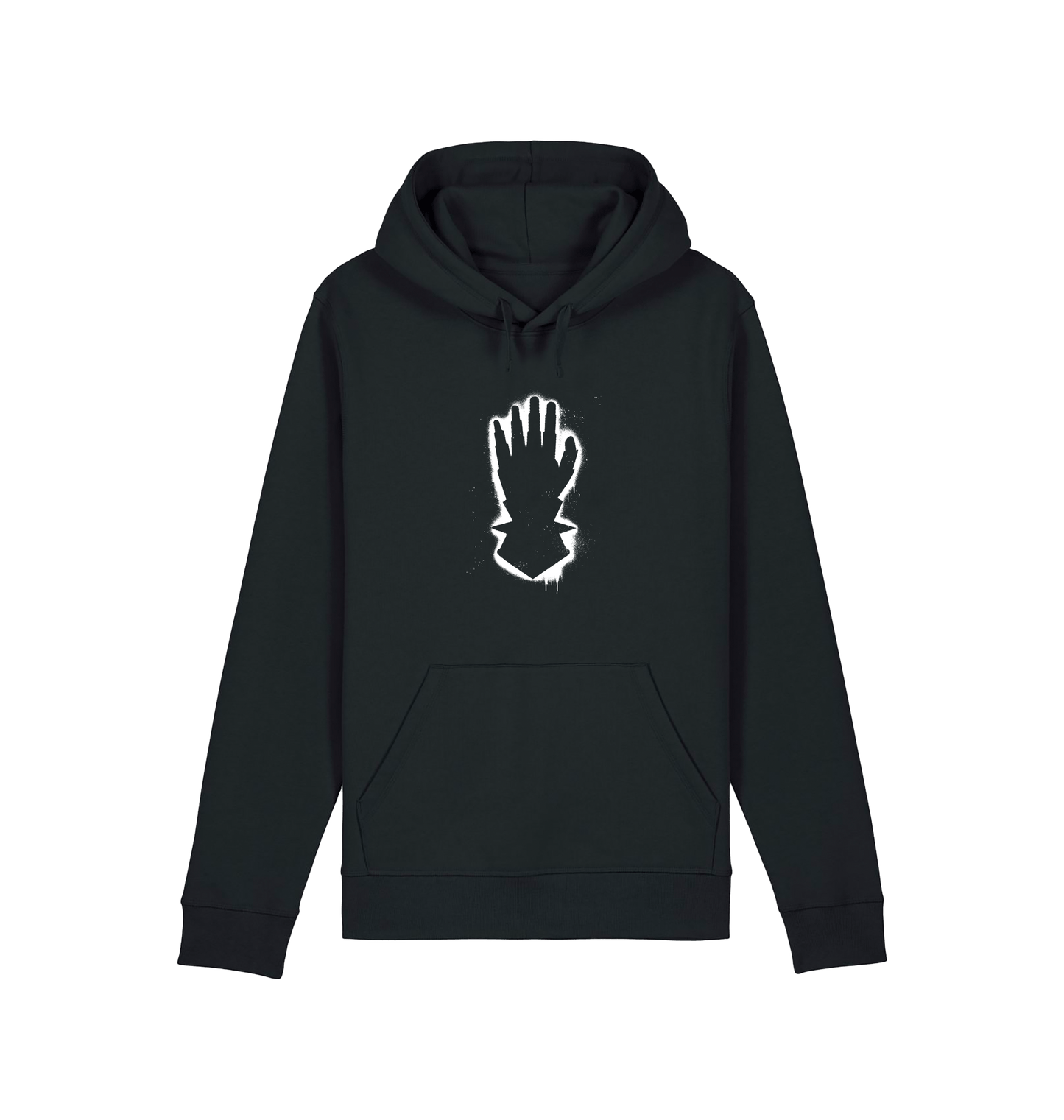 Black Printed Hoody Front