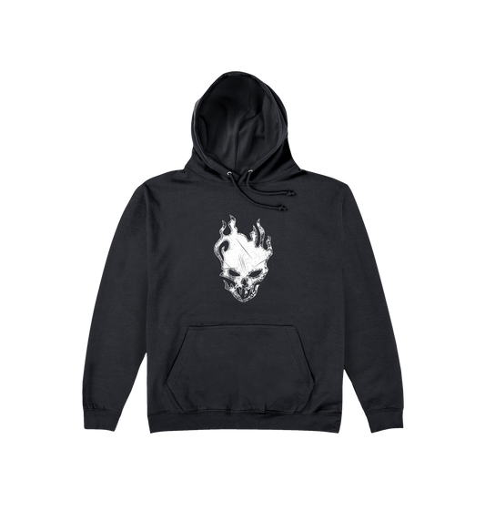 Deep Black Printed Hoody