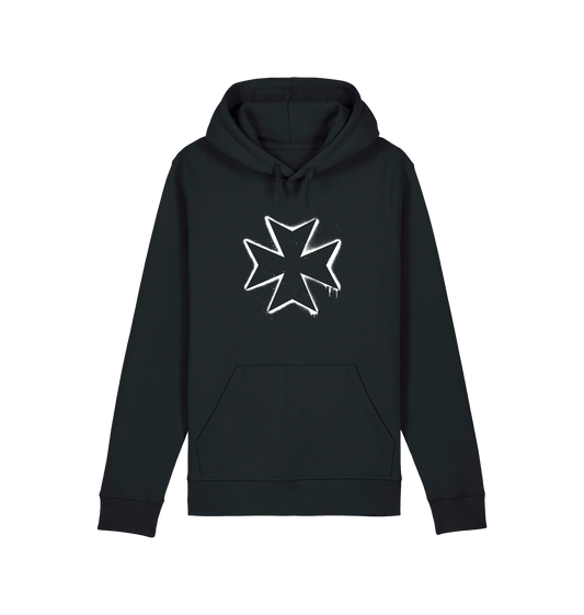 Black Printed Hoody Front