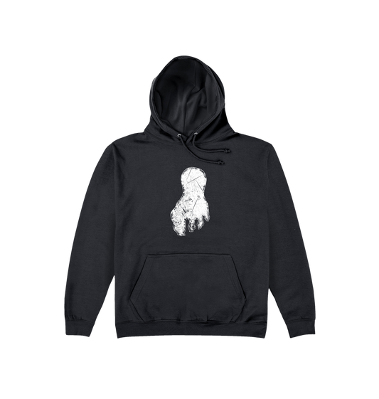 Deep Black Printed Hoody Front