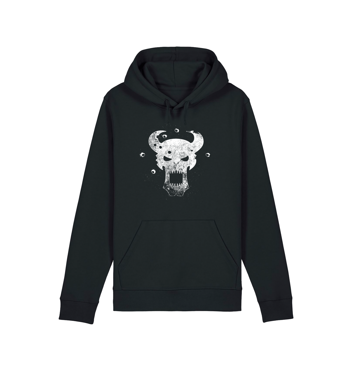 Black Printed Hoody Front