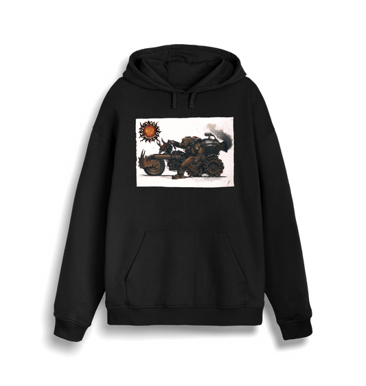 Black Printed Sweater Front