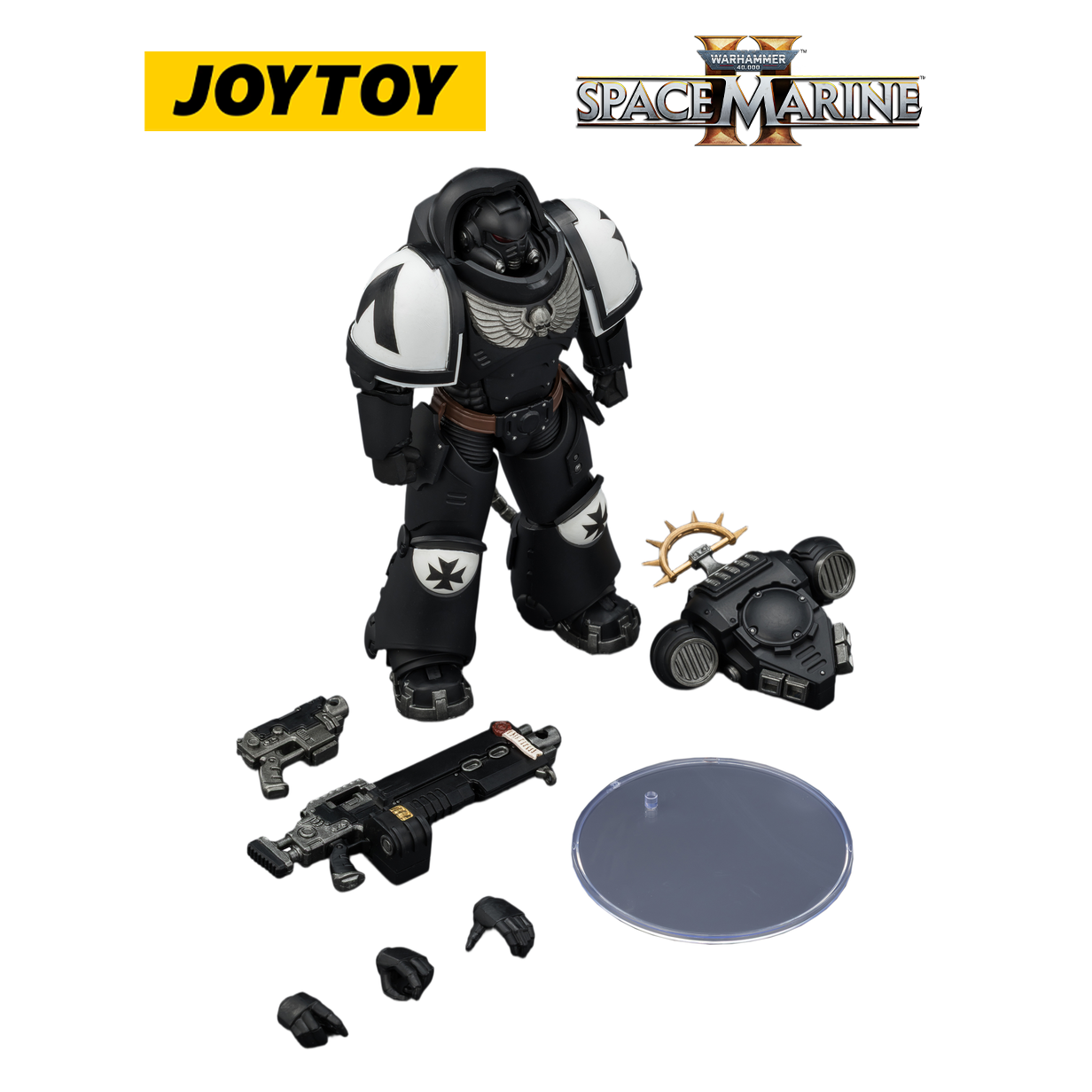 JOYTOY Warhammer 40,000: Space Marine 2 - Game Edition Black Templars Heavy Intercessor with Heavy Bolt Rifle and Bolt Pistol (1/18 Scale) Preorder