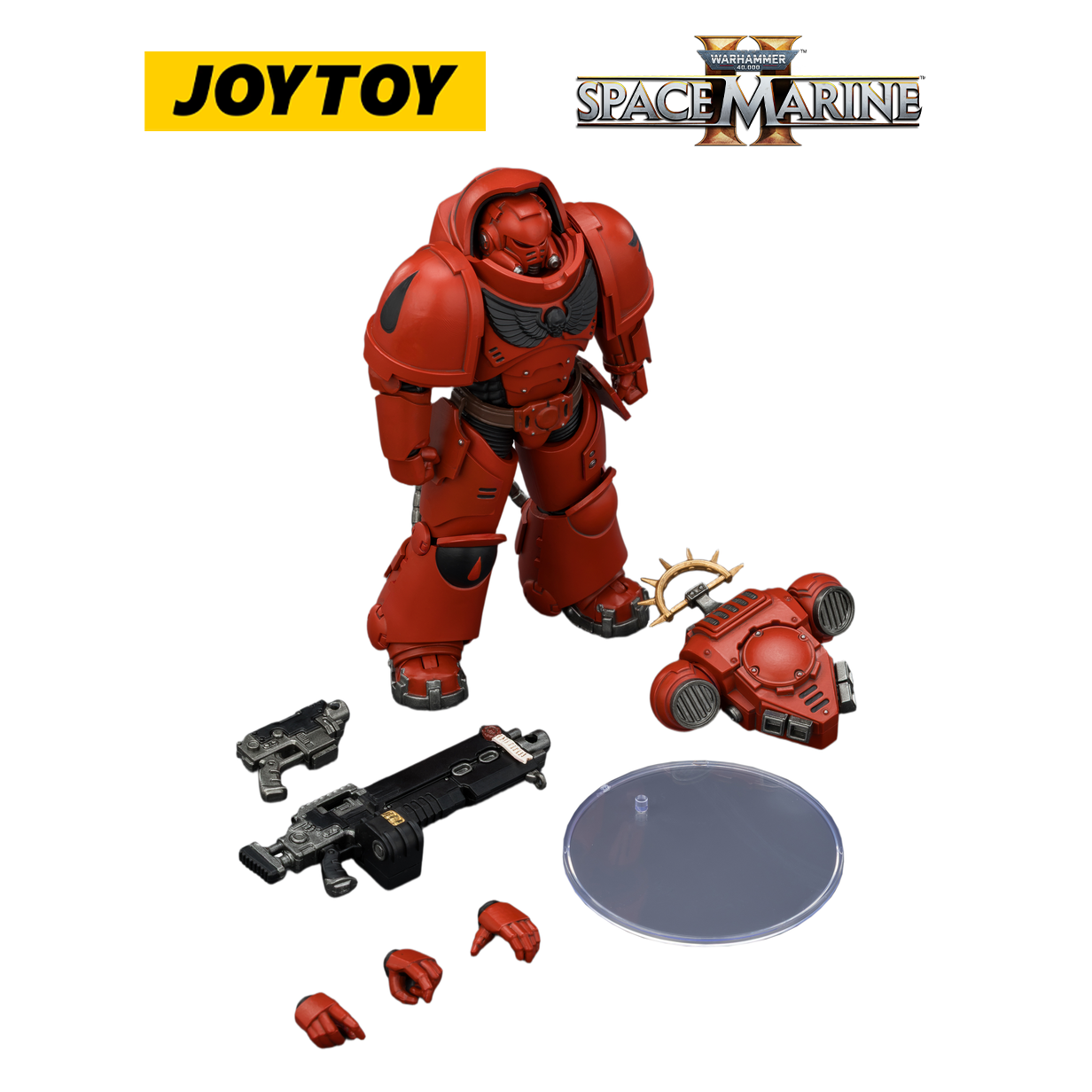 JOYTOY Warhammer 40,000: Space Marine 2 - Game Edition Blood Angels Heavy Intercessor with Heavy Bolt Rifle and Bolt Pistol (1/18 Scale) Preorder