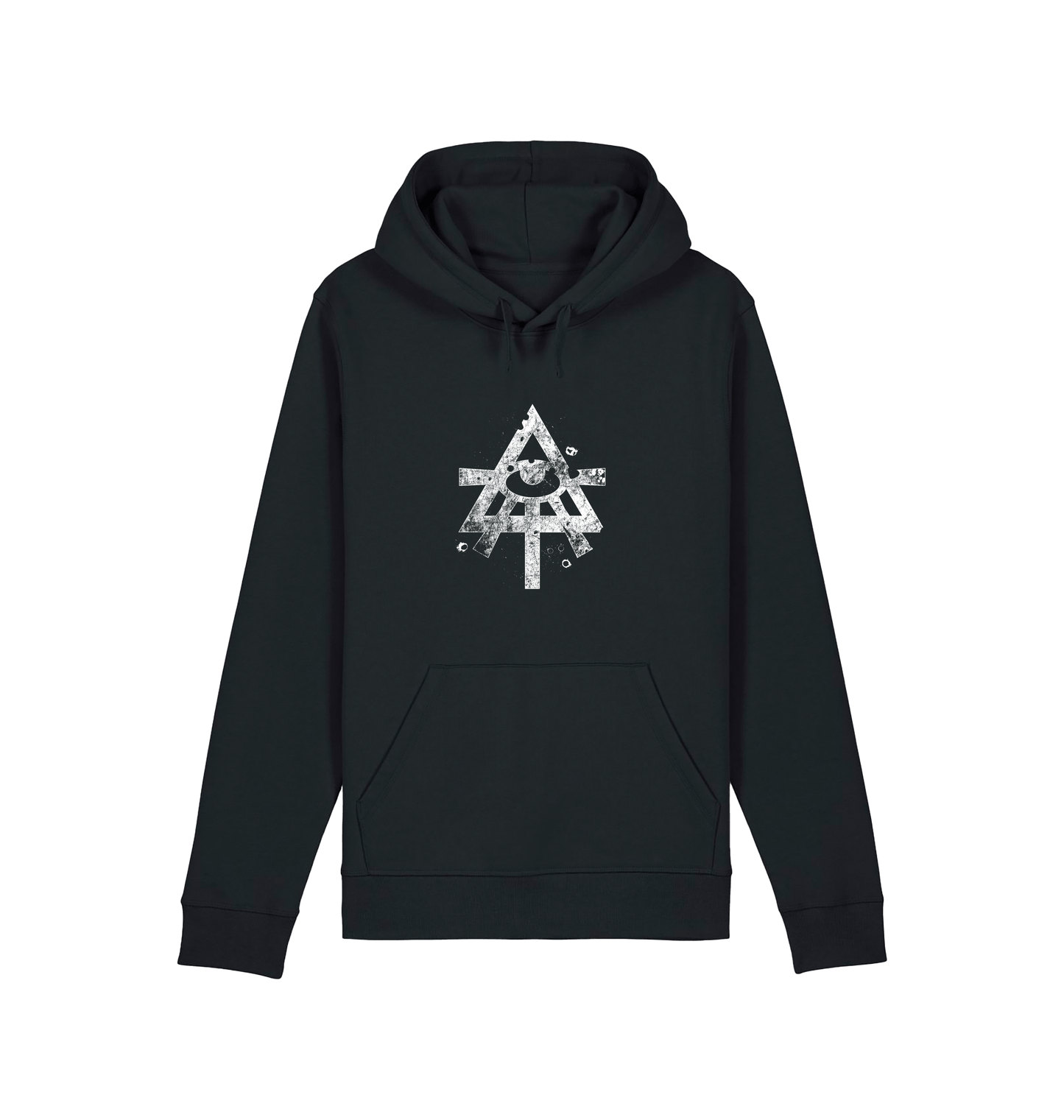 Black Printed Hoody Front