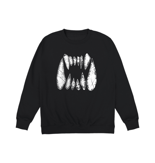 Deep Black Printed Sweater Front