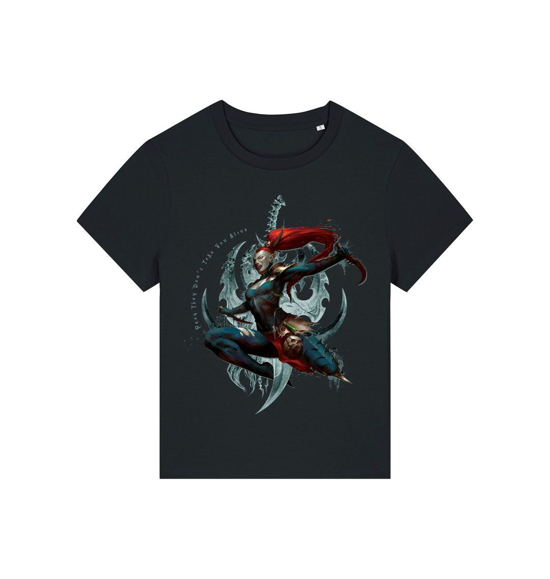 Black Printed T-shirt Front