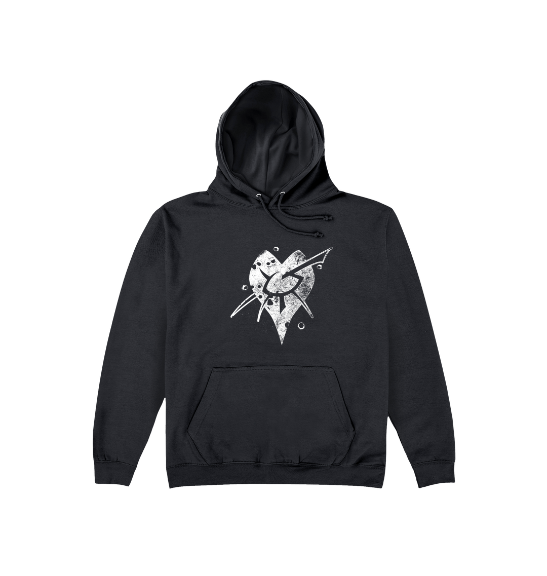 Deep Black Printed Hoody