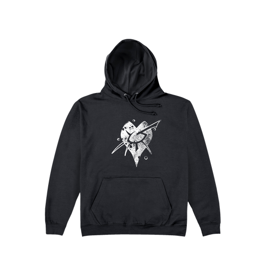 Deep Black Printed Hoody