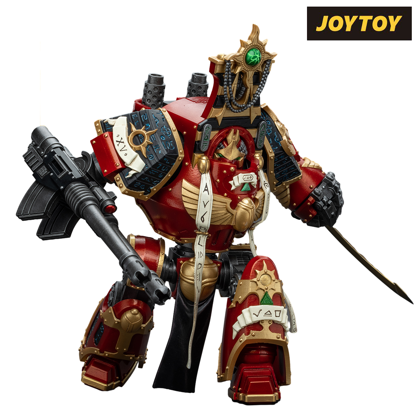 JoyToy Warhammer The Horus Heresy Action Figure - Thousand Sons Contemptor-Osiron Dreadnought with Gravis Force Blade and Gravis Autocannon (1/18 Scale)