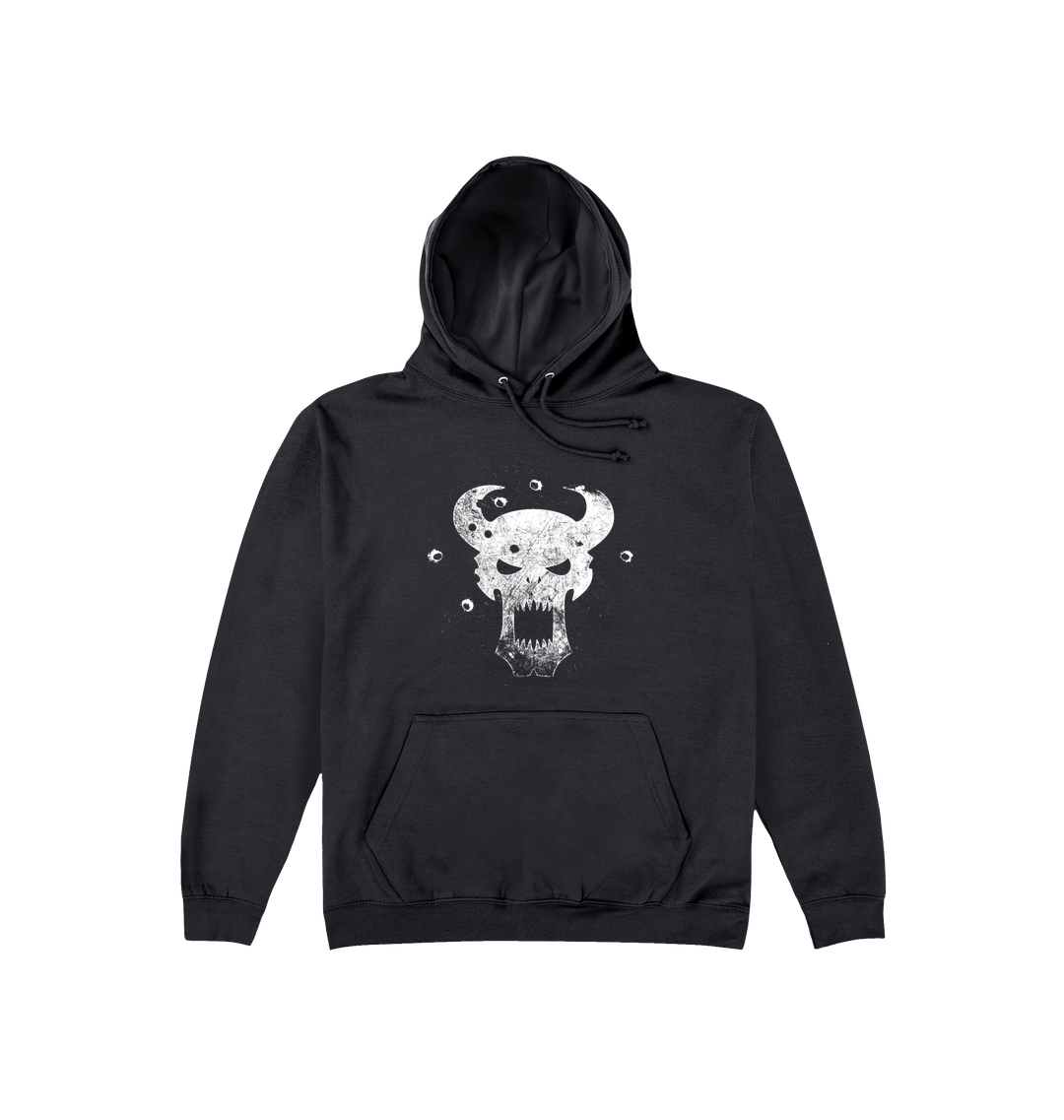Deep Black Printed Hoody