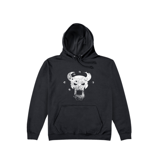 Deep Black Printed Hoody