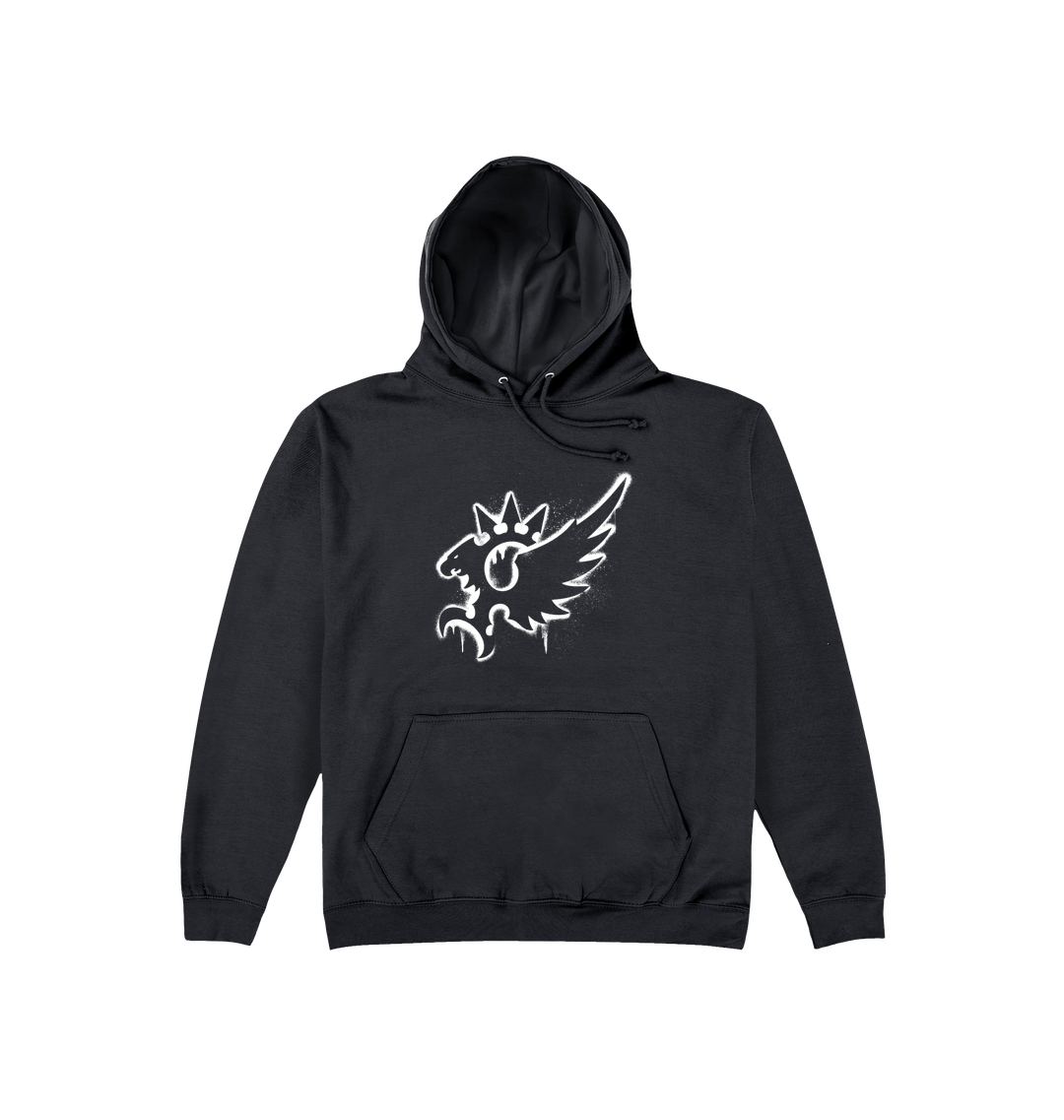 Deep Black Printed Hoody