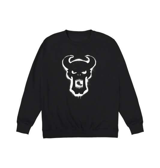 Deep Black Printed Sweater