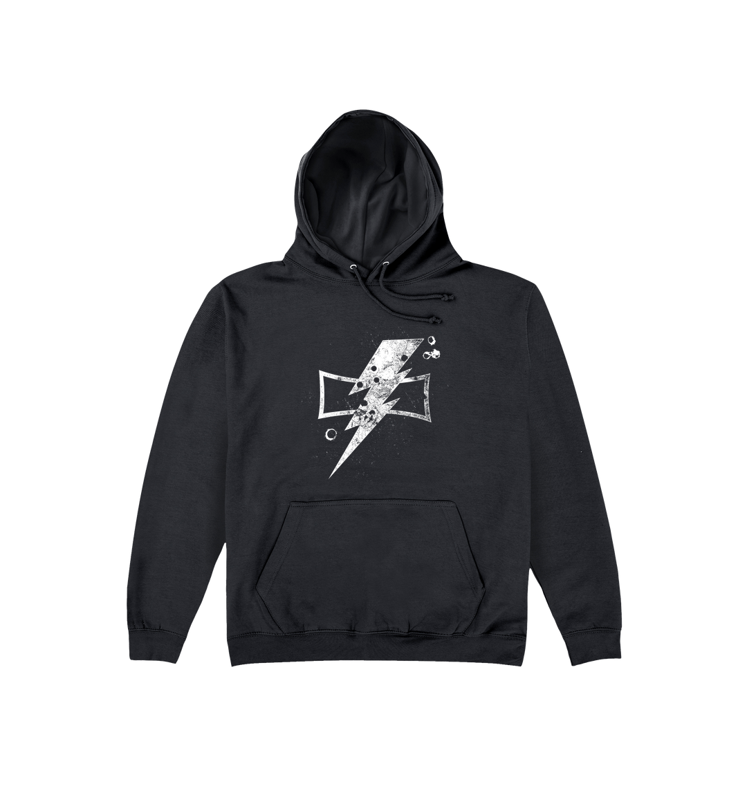 Deep Black Printed Hoody