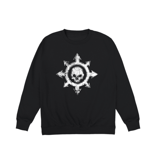 Deep Black Printed Sweater Front