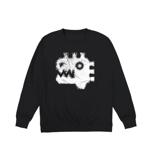 Deep Black Printed Sweater Front