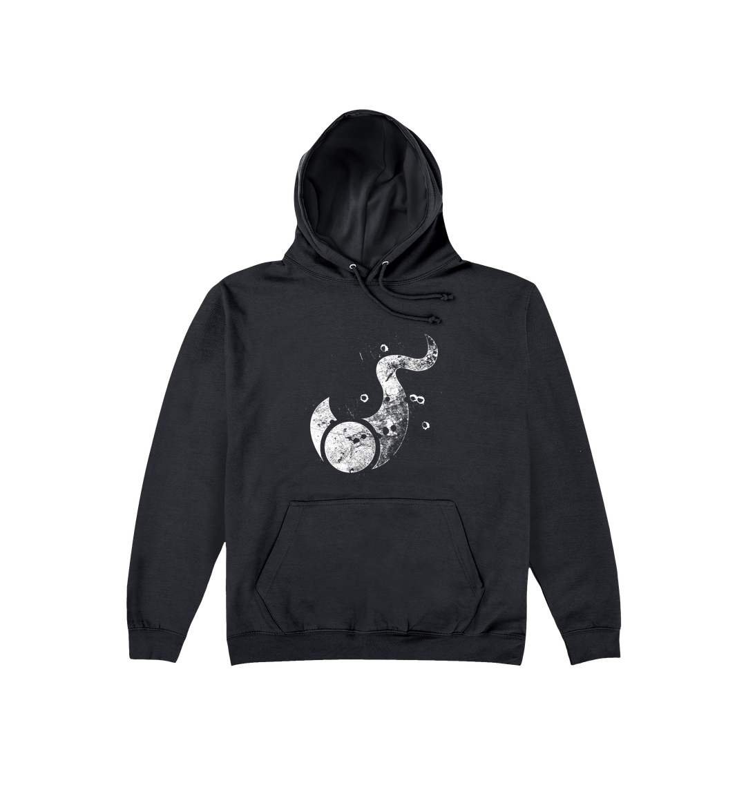 Deep Black Printed Hoody