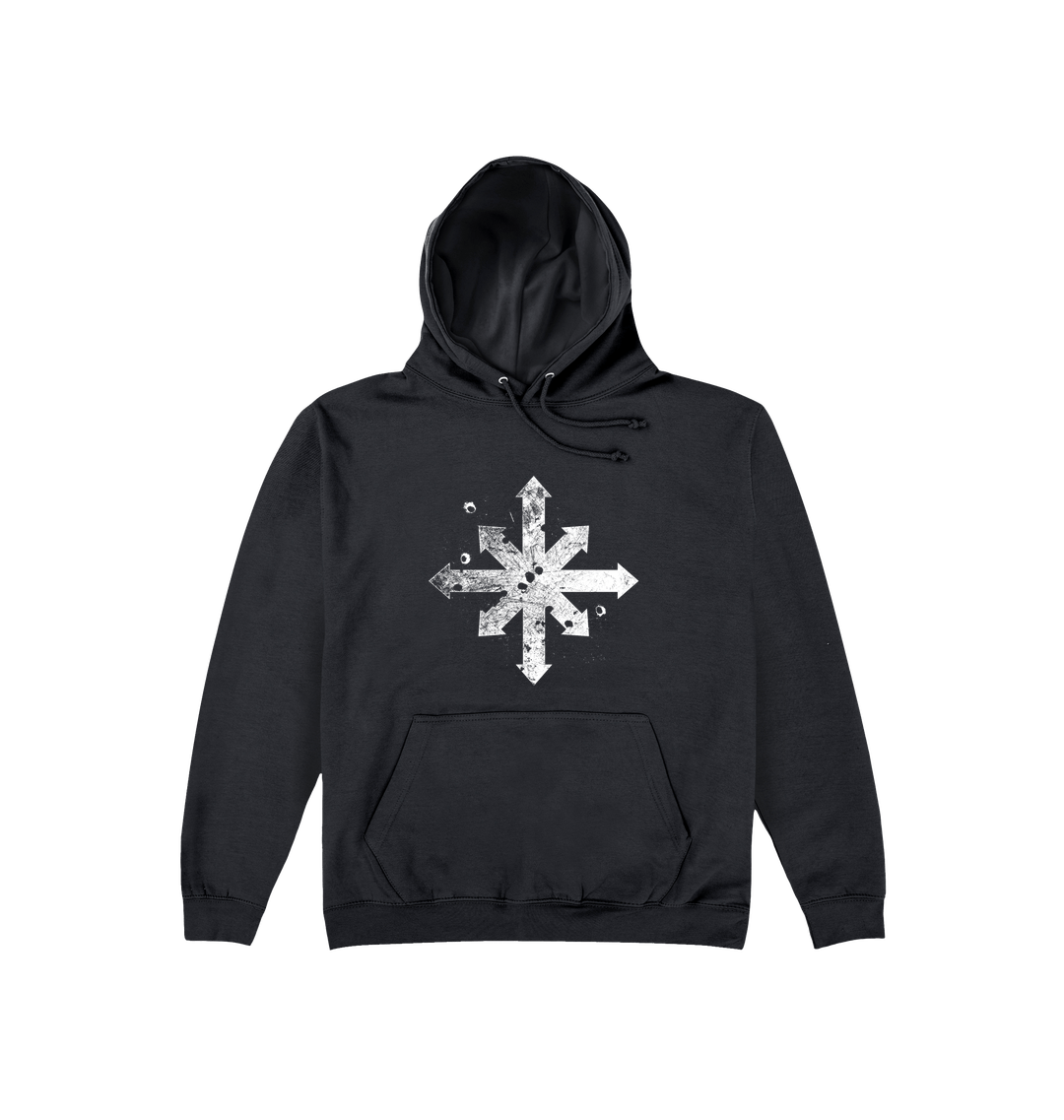 Deep Black Printed Hoody