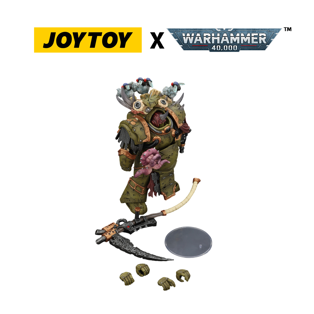 JoyToy Warhammer 40,000 Action Figure - Death Guard, Deathshroud Terminator 2, with Manreaper and Plaguespurter Gauntlet  (1/18 Scale) Preorder