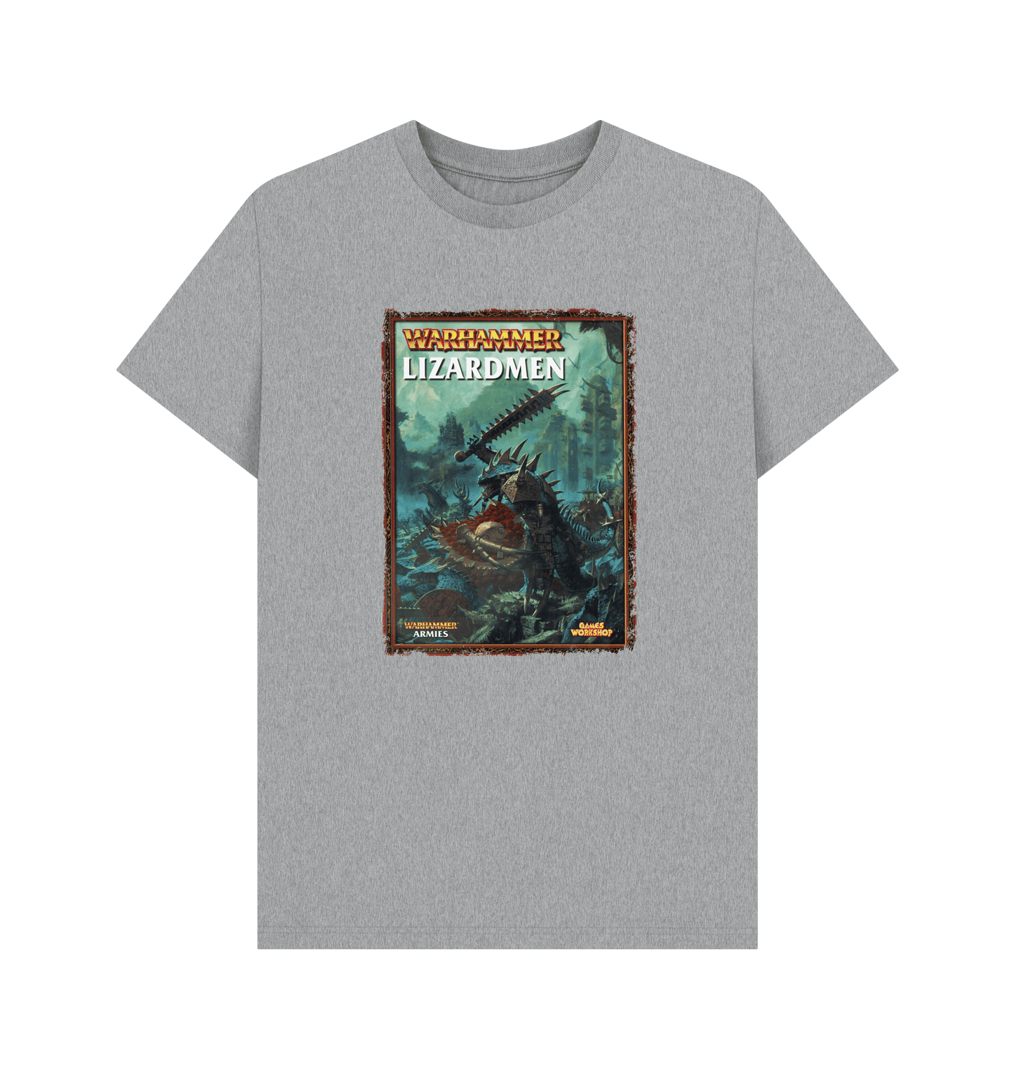 Athletic Grey Warhammer Fantasy Battle 7th Edition - Lizardmen T Shirt