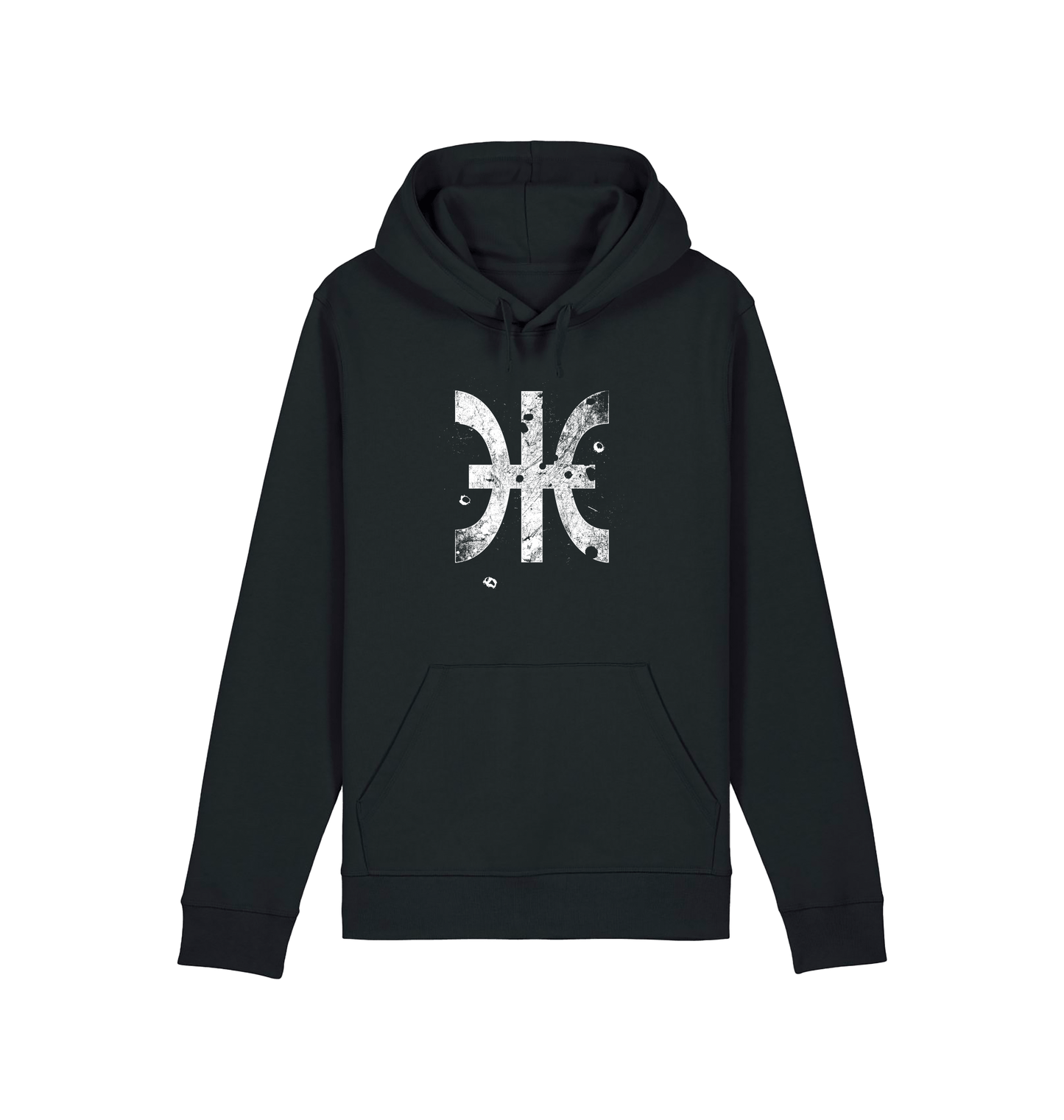 Black Printed Hoody Front