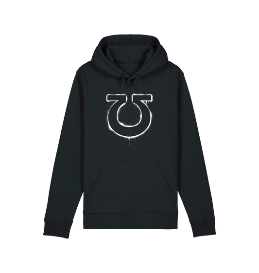 Black Printed Hoody Front