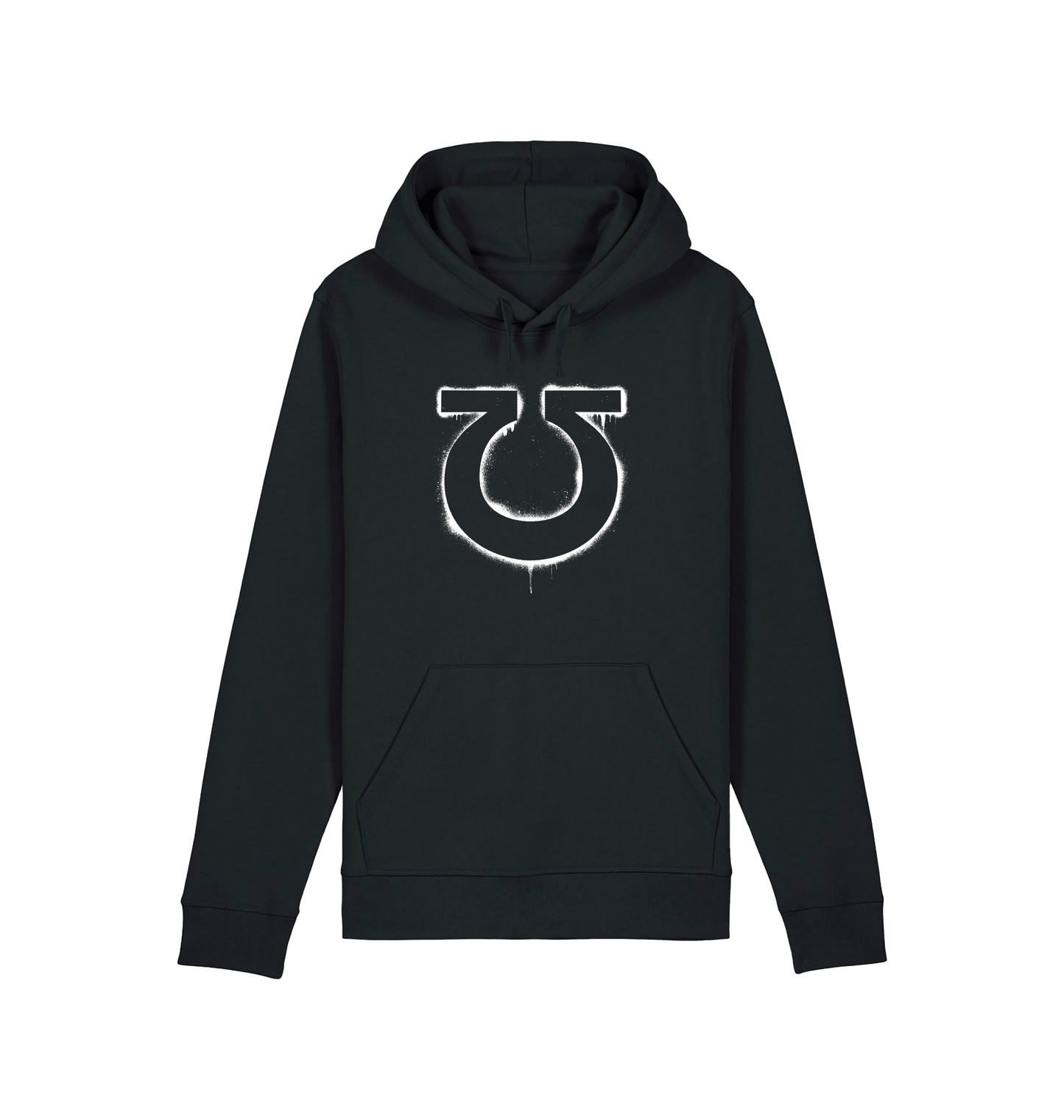 Black Printed Hoody Front