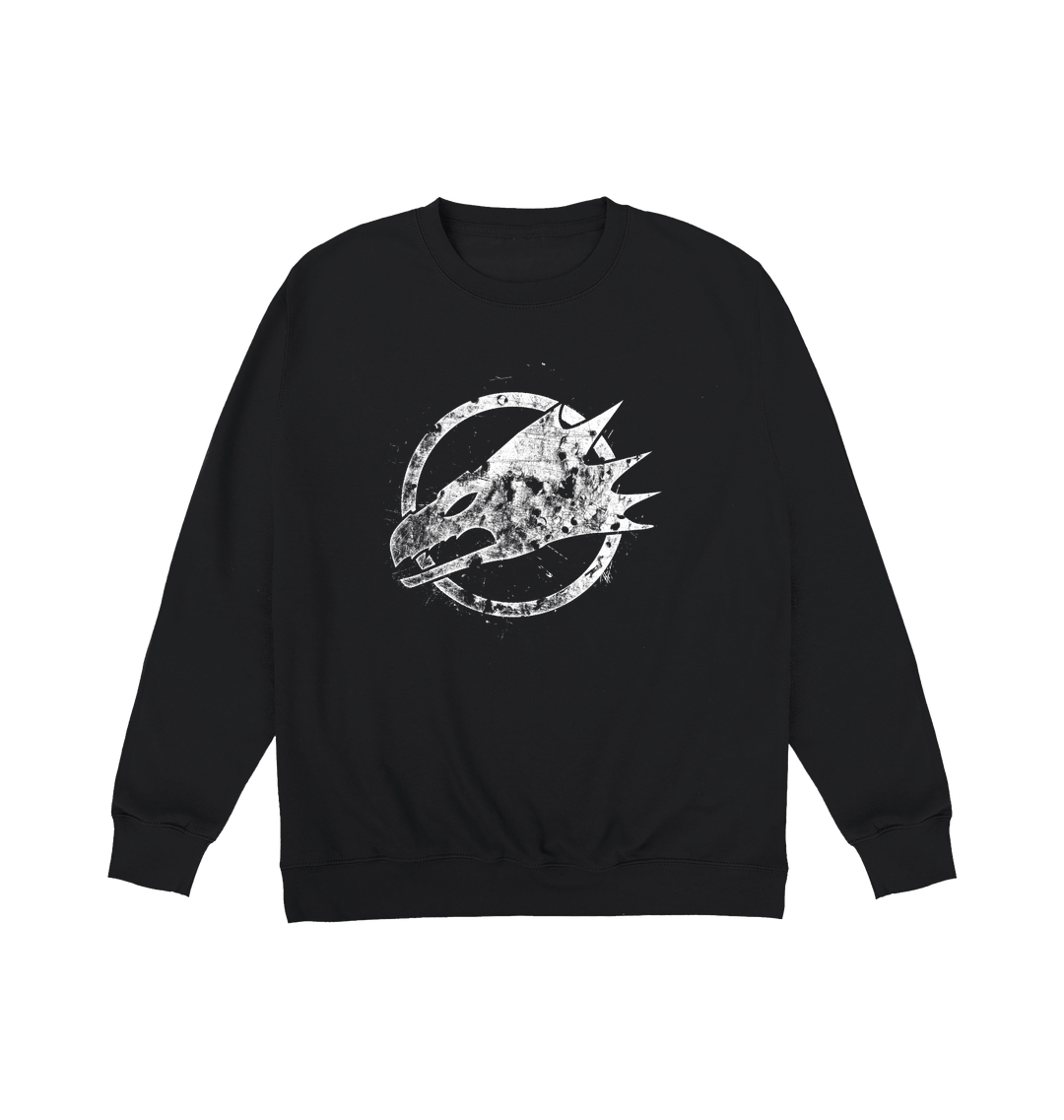 Deep Black Printed Sweater Front