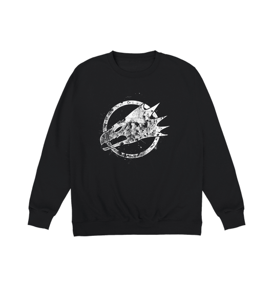 Deep Black Printed Sweater Front