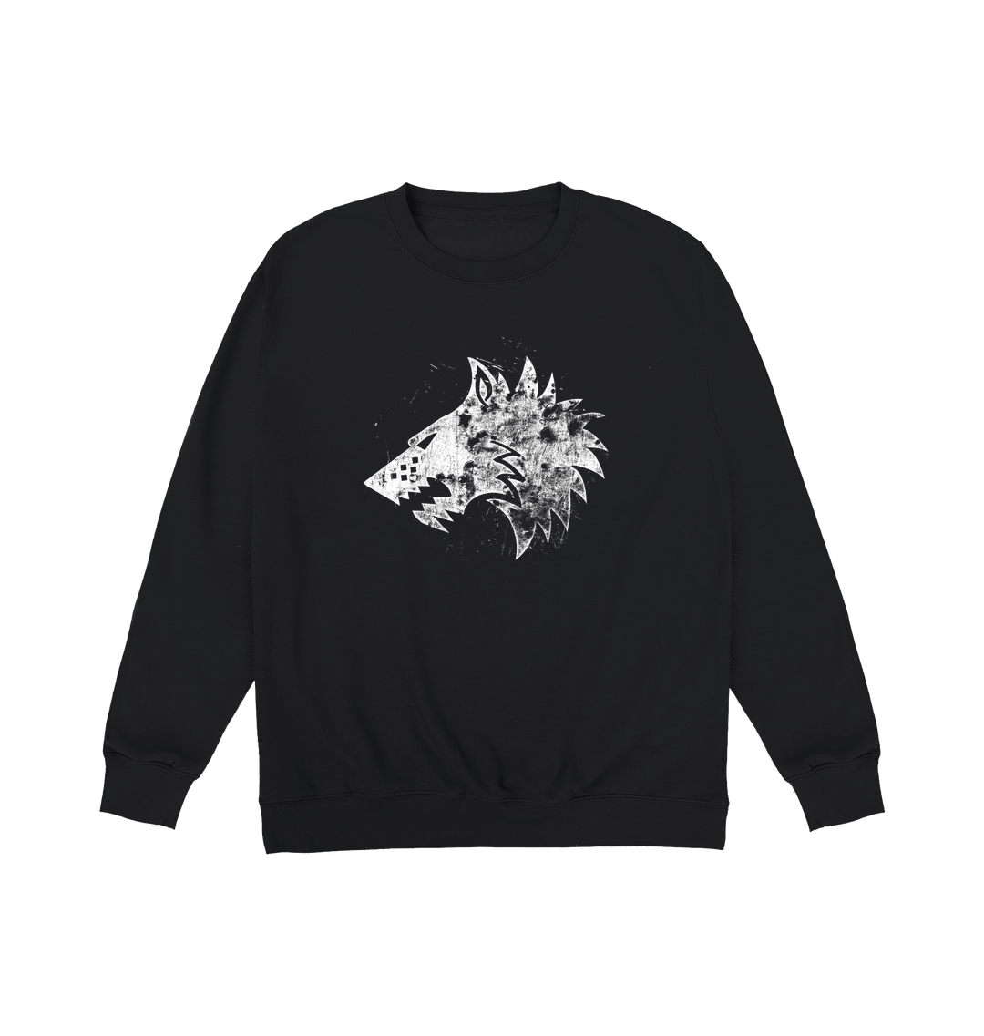 Deep Black Printed Sweater Front