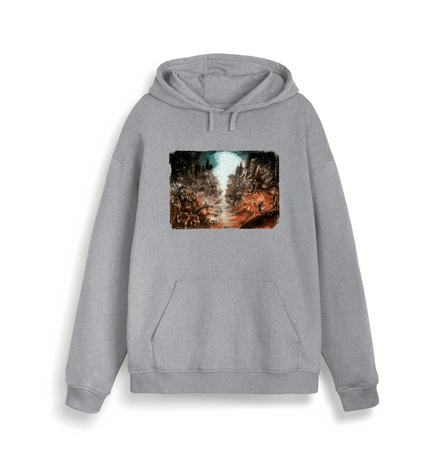 Heather Grey Printed Sweater Front