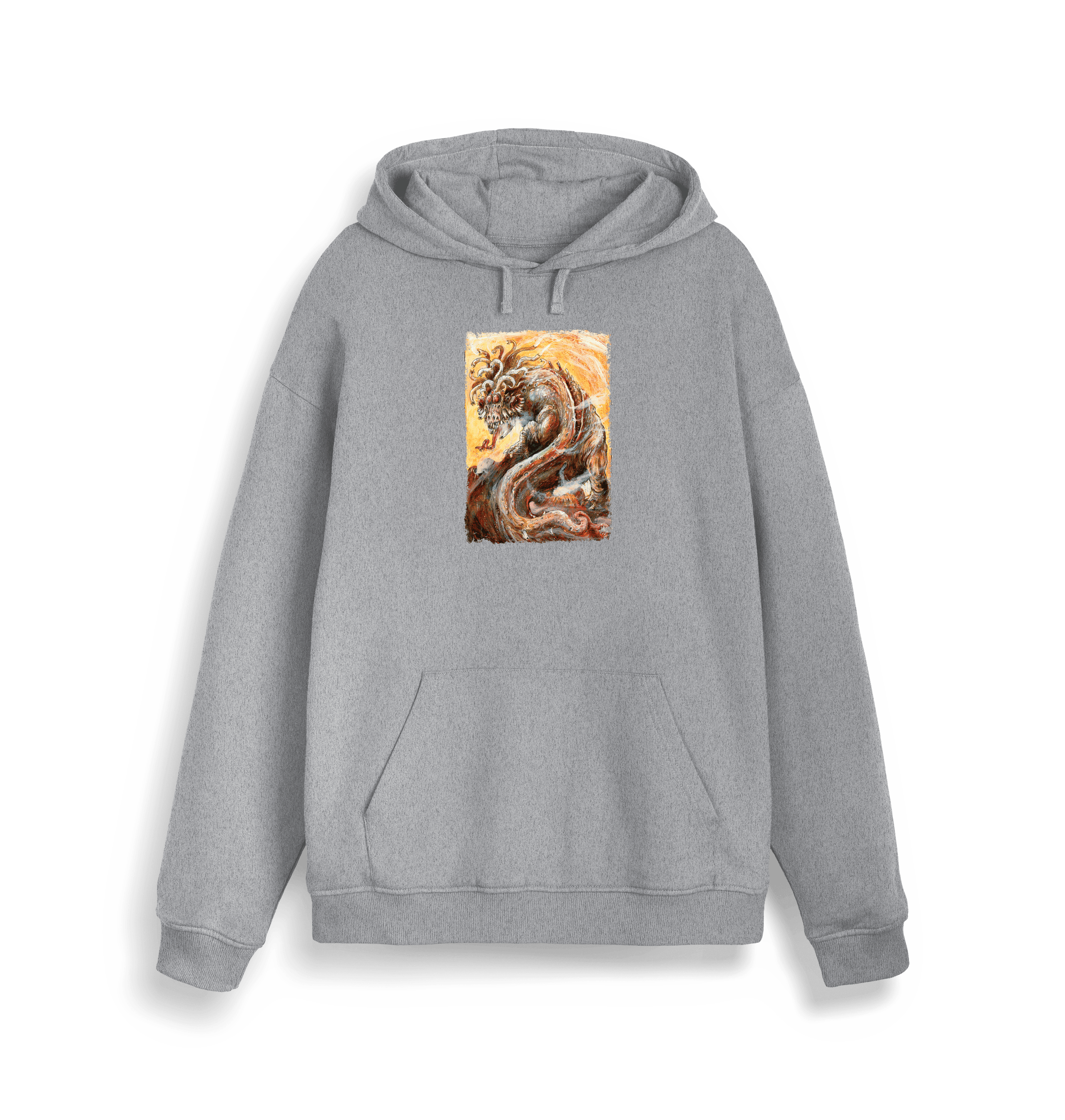 Heather Grey Printed Sweater Front