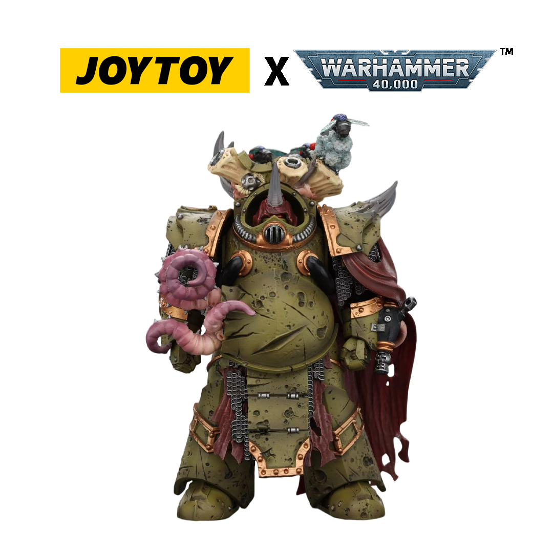 JoyToy Warhammer 40,000 Action Figure - Death Guard, Deathshroud Terminator 2, with Manreaper and Plaguespurter Gauntlet  (1/18 Scale) Preorder