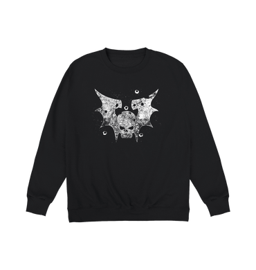 Deep Black Printed Sweater