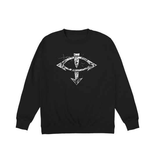 Deep Black Printed Sweater Front