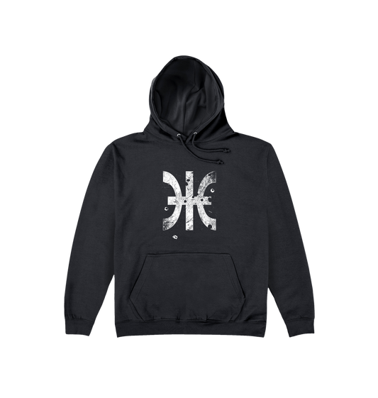 Deep Black Printed Hoody