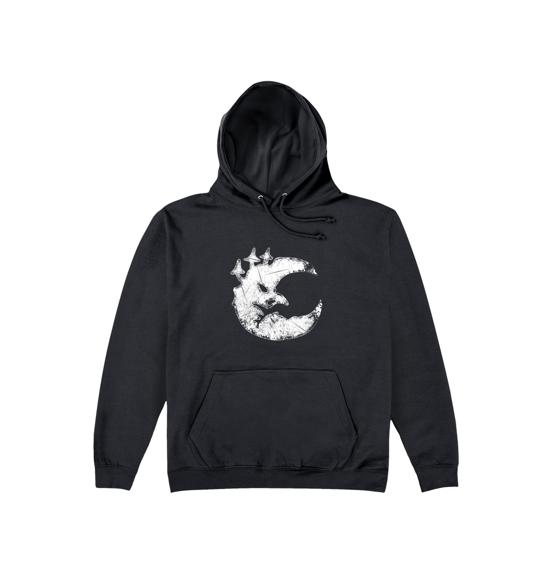 Deep Black Printed Hoody