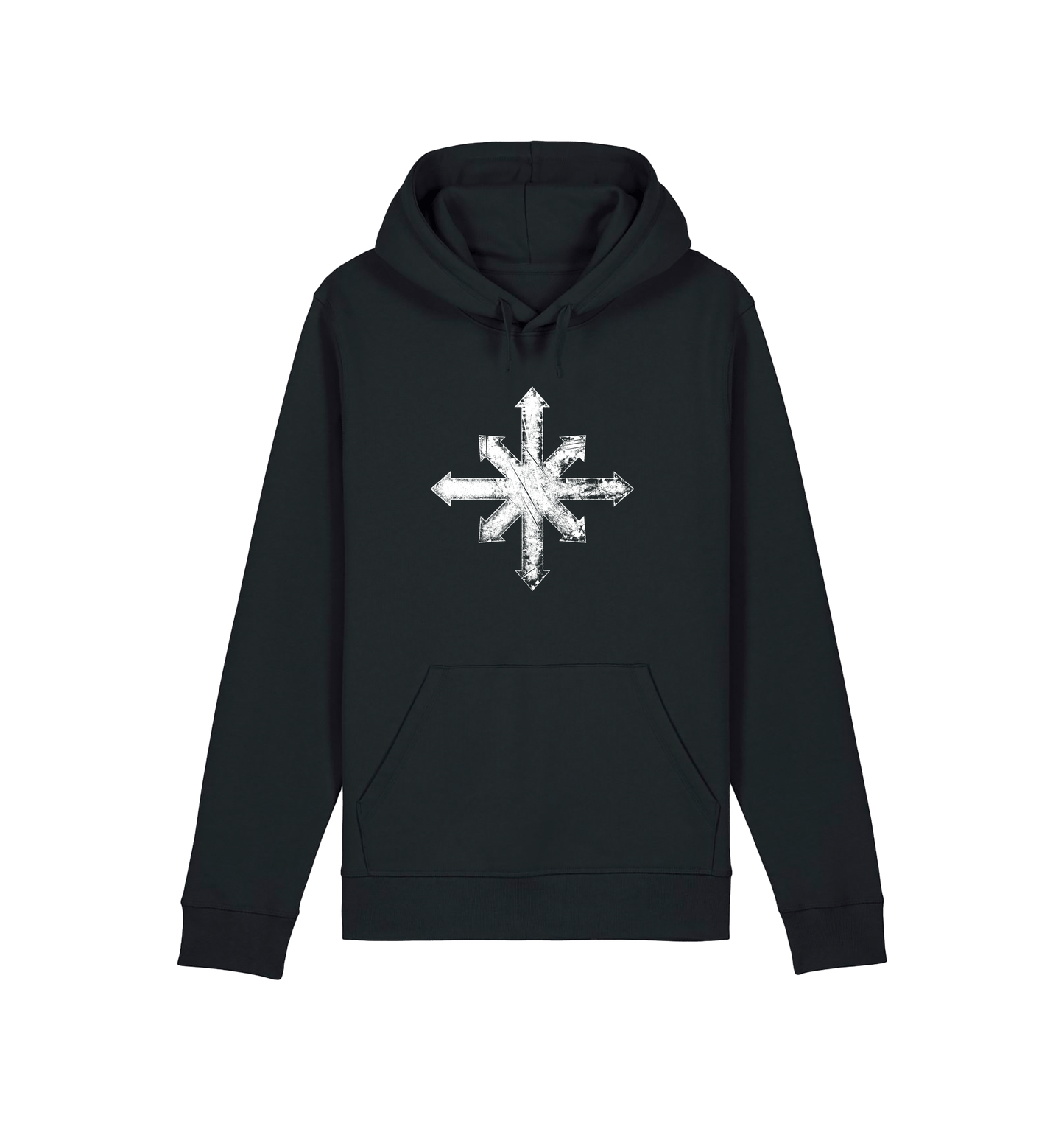 Black Printed Hoody Front