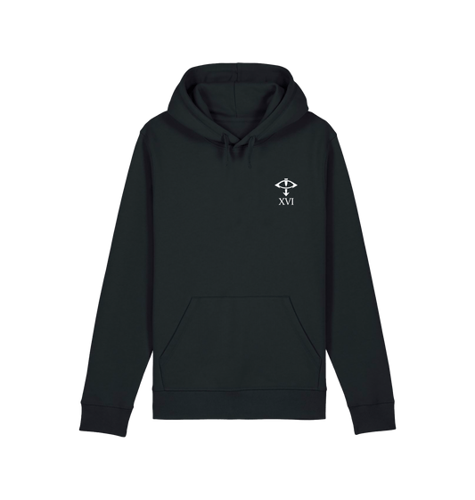 Black Printed Hoody Front