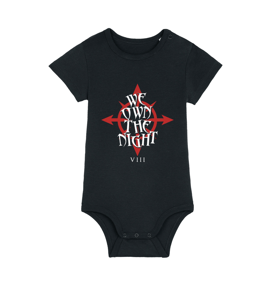 We Own The Night Black Organic Baby Bodysuit – - Main Image