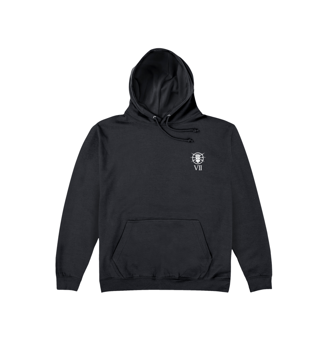 Deep Black Printed Hoody
