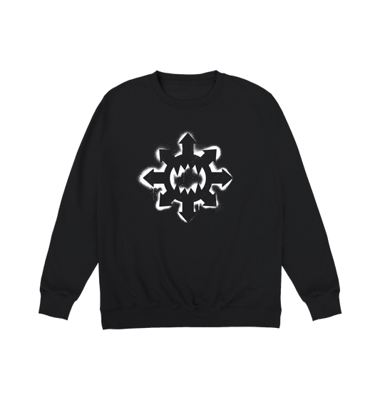 Deep Black Printed Sweater