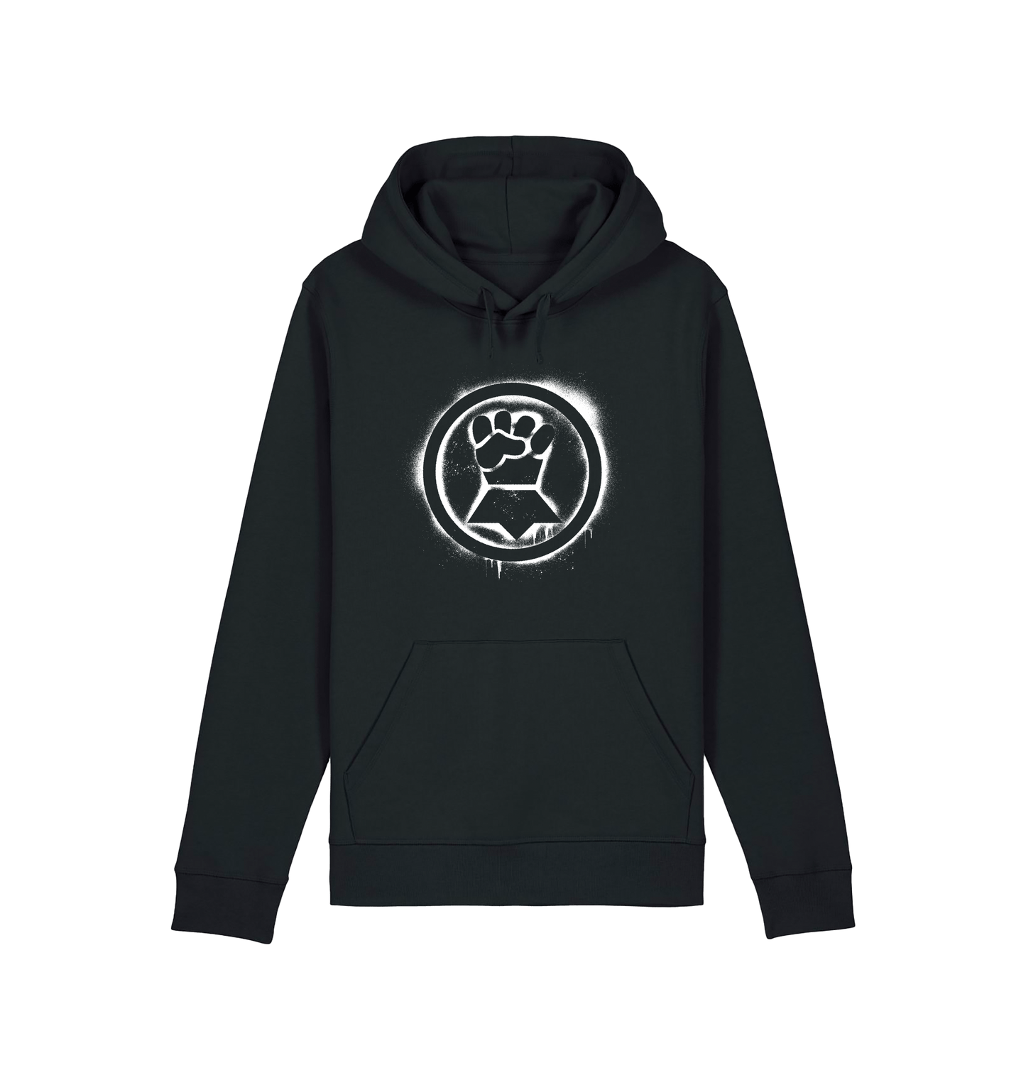 Black Printed Hoody Front