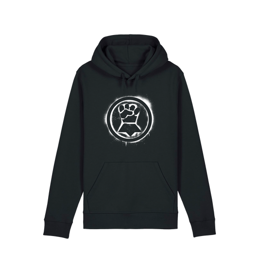 Black Printed Hoody Front