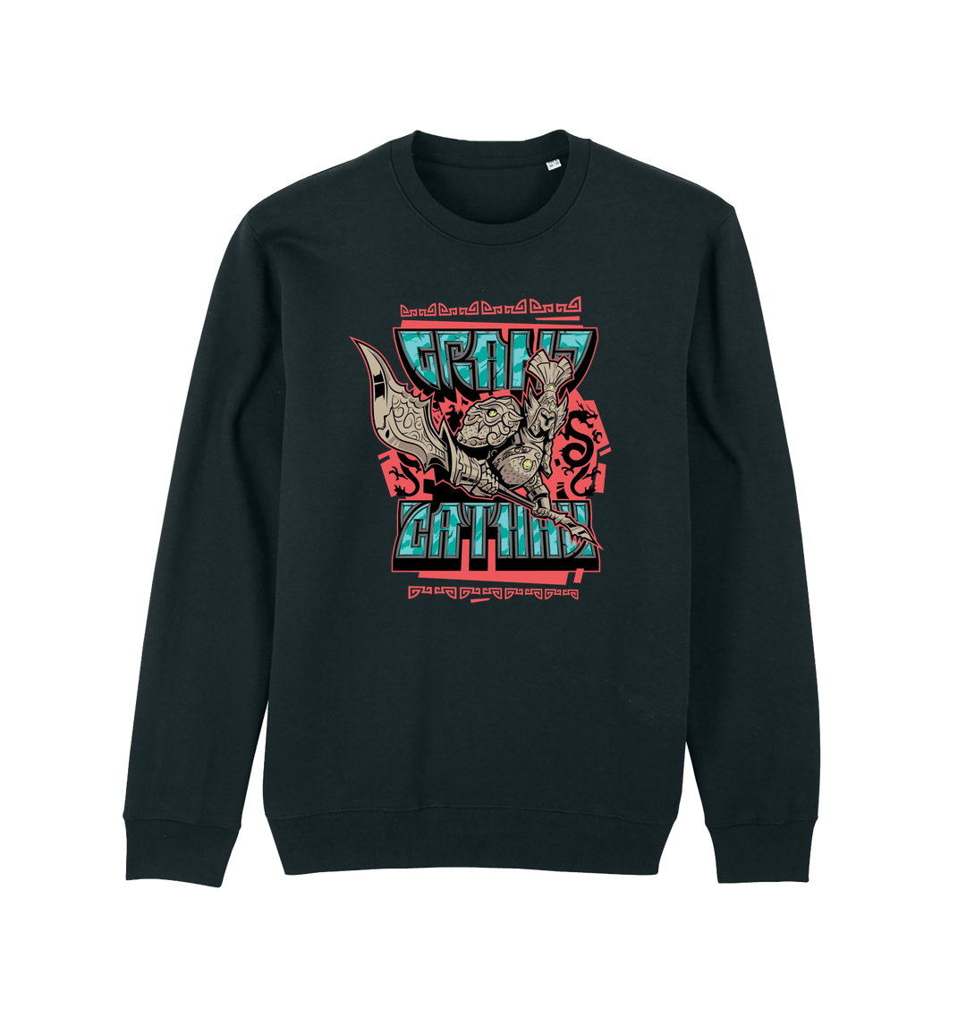 Black Printed Sweater Front