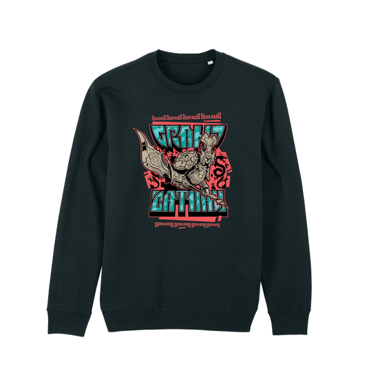 Black Printed Sweater Front